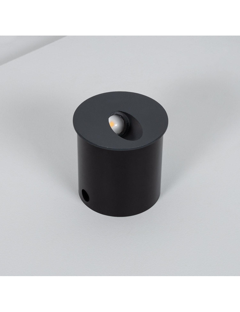 Balise Extérieure Murale LED Encastrable 3W Ronde Boiler Grise