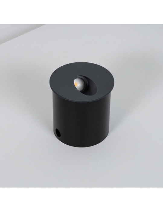 Balise Extérieure Murale LED Encastrable 3W Ronde Boiler Grise