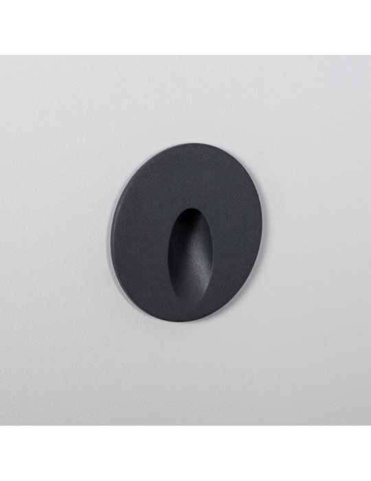 Balise Extérieure Murale LED Encastrable 3W Ronde Boiler Grise
