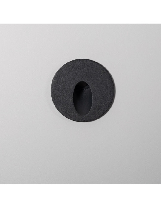 Balise Extérieure Murale LED Encastrable 3W Ronde Boiler Grise