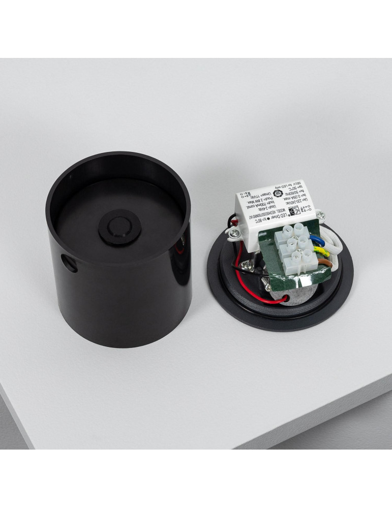 Balise Extérieure Murale LED Encastrable 3W Ronde Boiler Grise