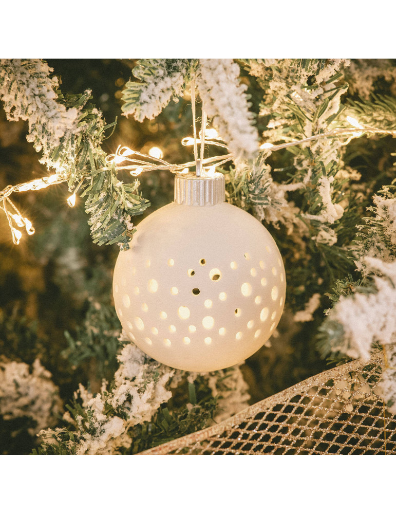 Boule Noël LED Porcelaine avec Piles Estella