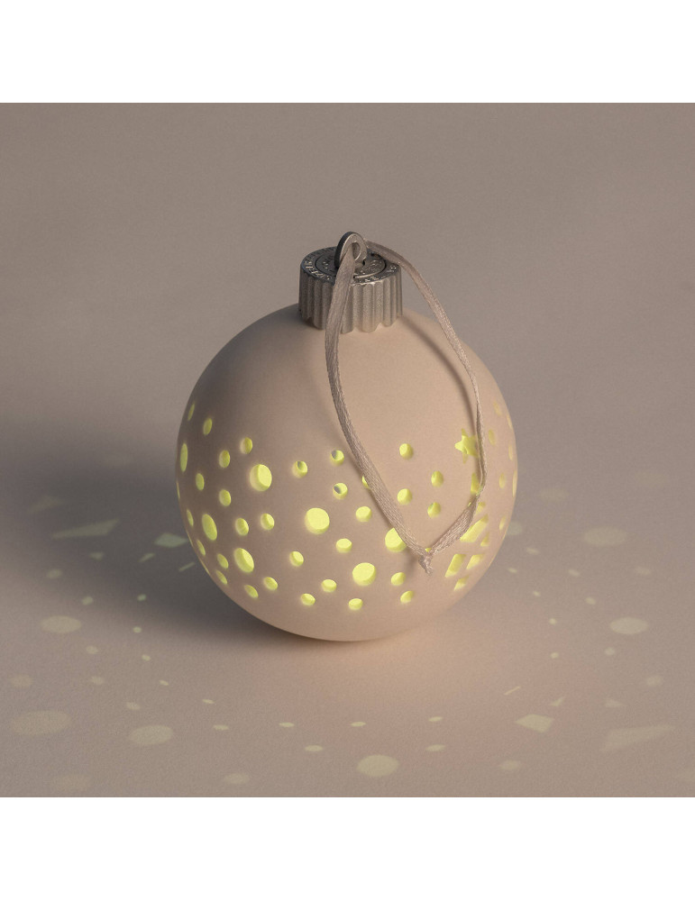 Boule Noël LED Porcelaine avec Piles Estella