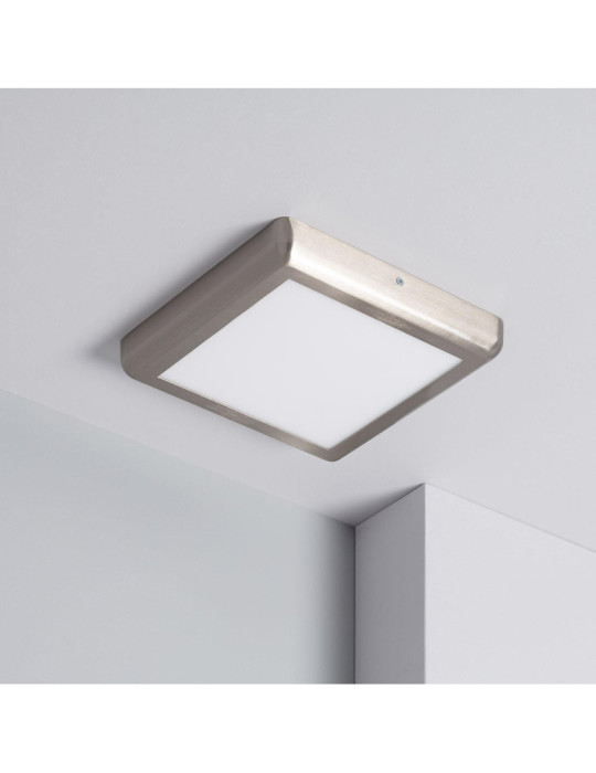 Plafonnier LED Carré Design 18W Métal 225x225 mm Silver