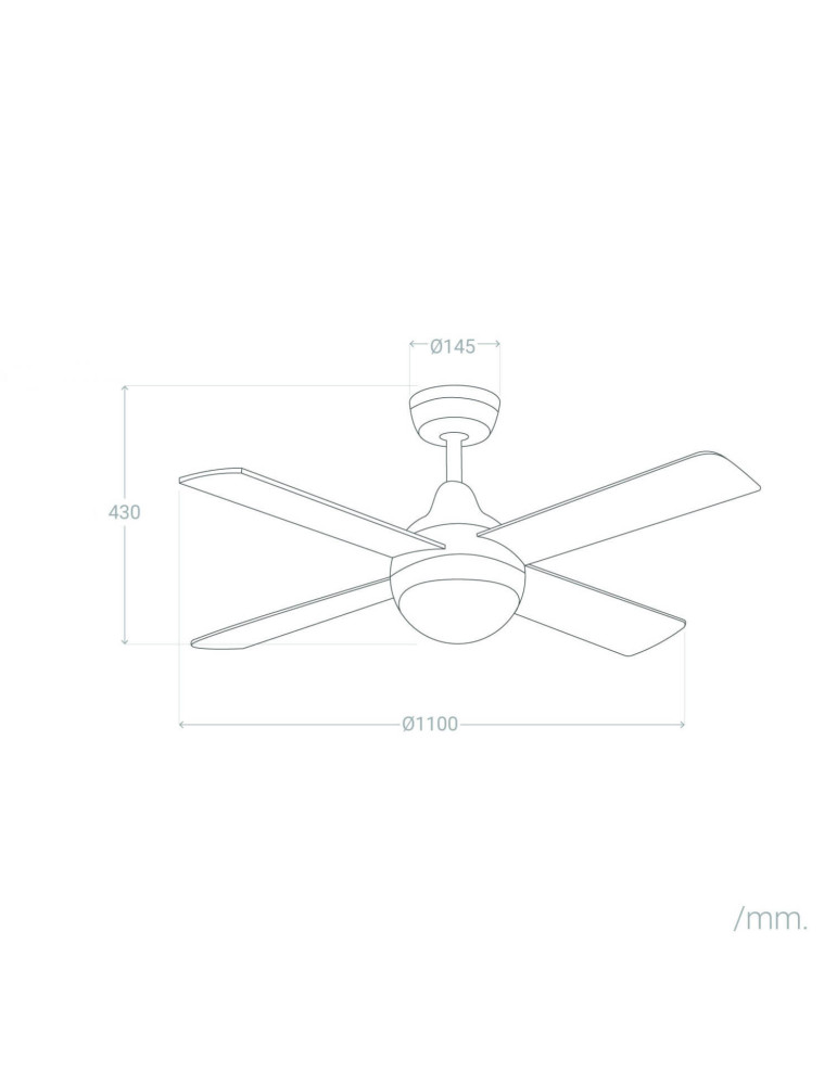 Ventilateur de Plafond Navy Nickel 110cm