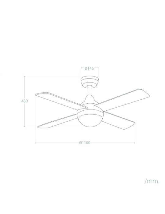 Ventilateur de Plafond Navy Nickel 110cm