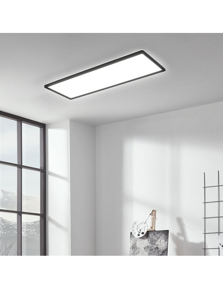 Plafonnier LED 24W Rectangulaire CCT 580x200 mm Double Face SwitchCCT Noir