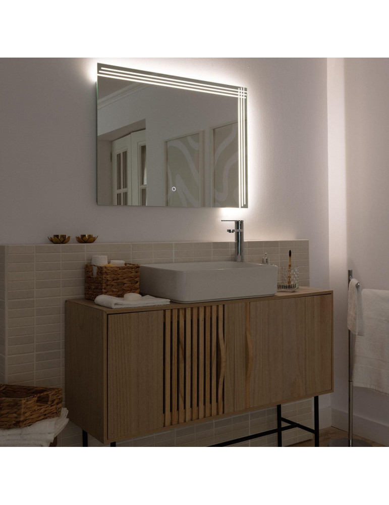 Miroir Salle de Bain avec Éclairage LED Dinklage 60x80 cm