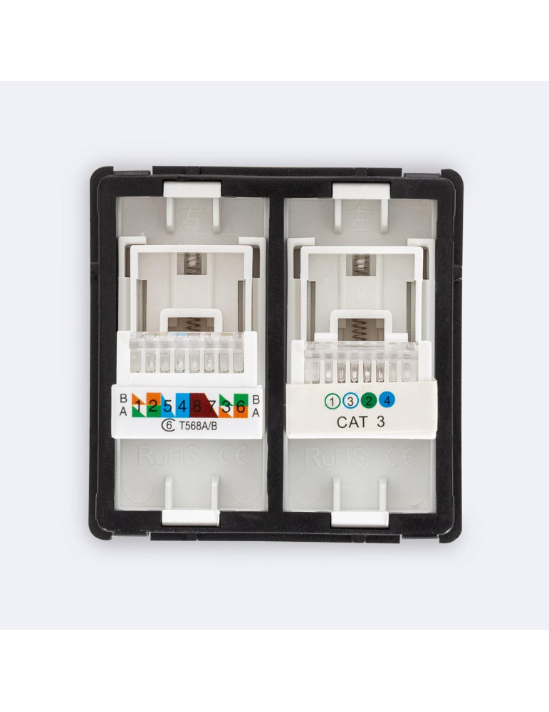 Prise Internet RJ45 CAT 6 + RJ11 Téléphone Modern