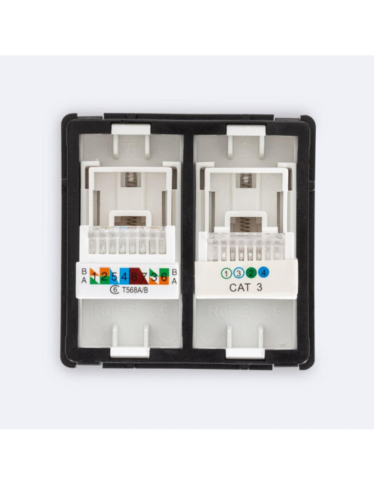 Prise Internet RJ45 CAT 6 + RJ11 Téléphone Modern