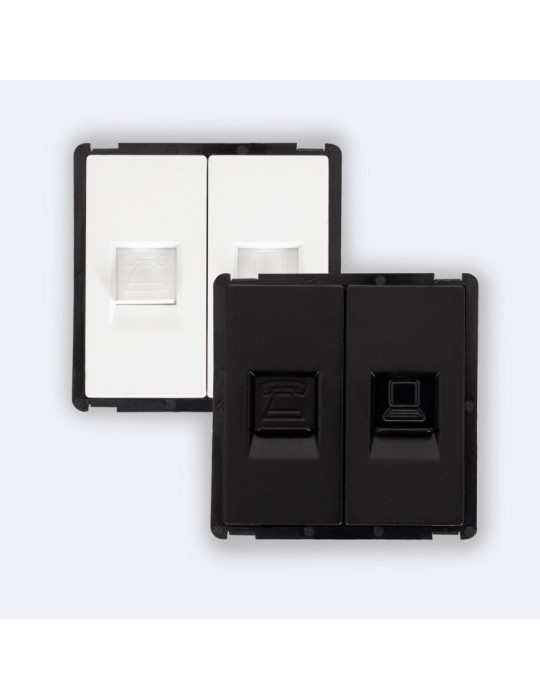 Prise Internet RJ45 CAT 6 + RJ11 Téléphone Modern