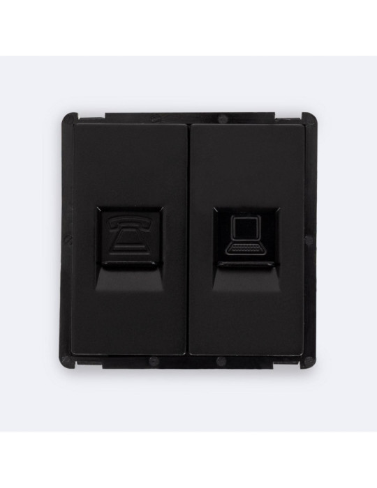 Prise Internet RJ45 CAT 6 + RJ11 Téléphone Modern