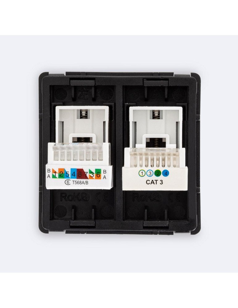 Prise Internet RJ45 CAT 6 + RJ11 Téléphone Modern