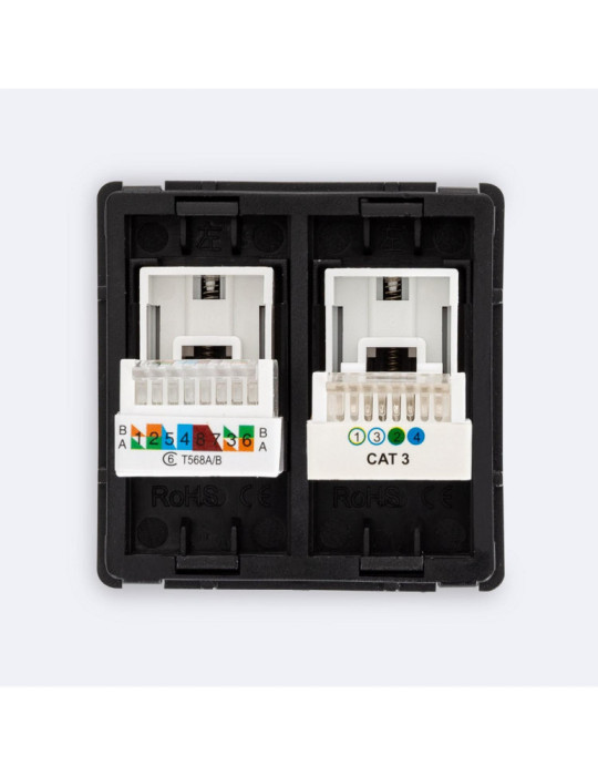 Prise Internet RJ45 CAT 6 + RJ11 Téléphone Modern