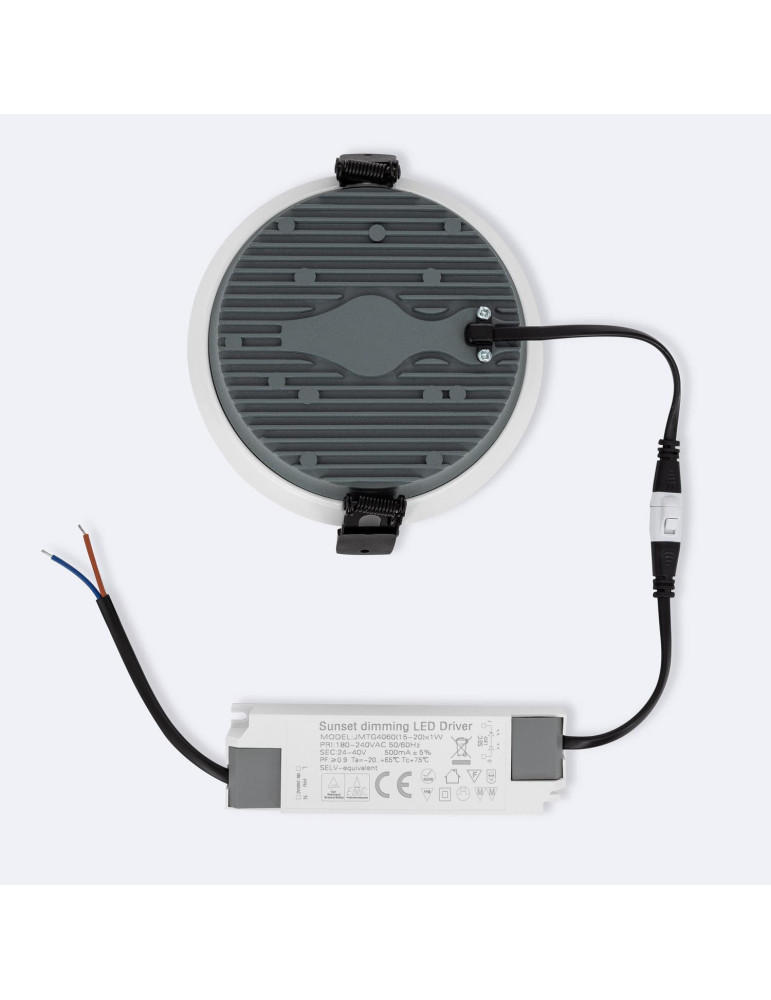 Dalle LED 24W Ronde Dimmable Dim To Warm Coupe Ø 135 mm