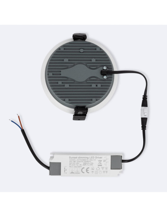 Dalle LED 24W Ronde Dimmable Dim To Warm Coupe Ø 135 mm