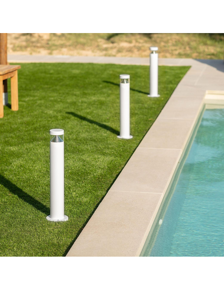 Balise LED Extérieure 5W en Saillie sur Pied 50cm Inti Inox Blanche