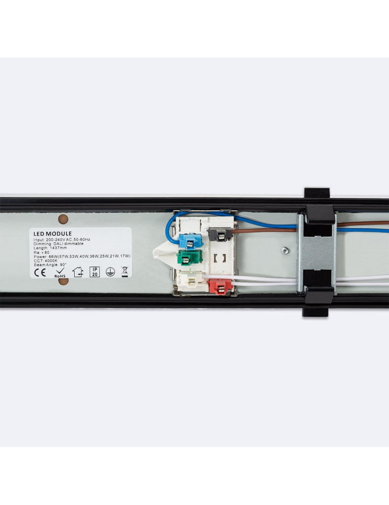 Barre Linéaire LED Trunking 150cm 17-66W TRIDONIC 180lm/W Dimmable DALI Easy Line LEDNIX