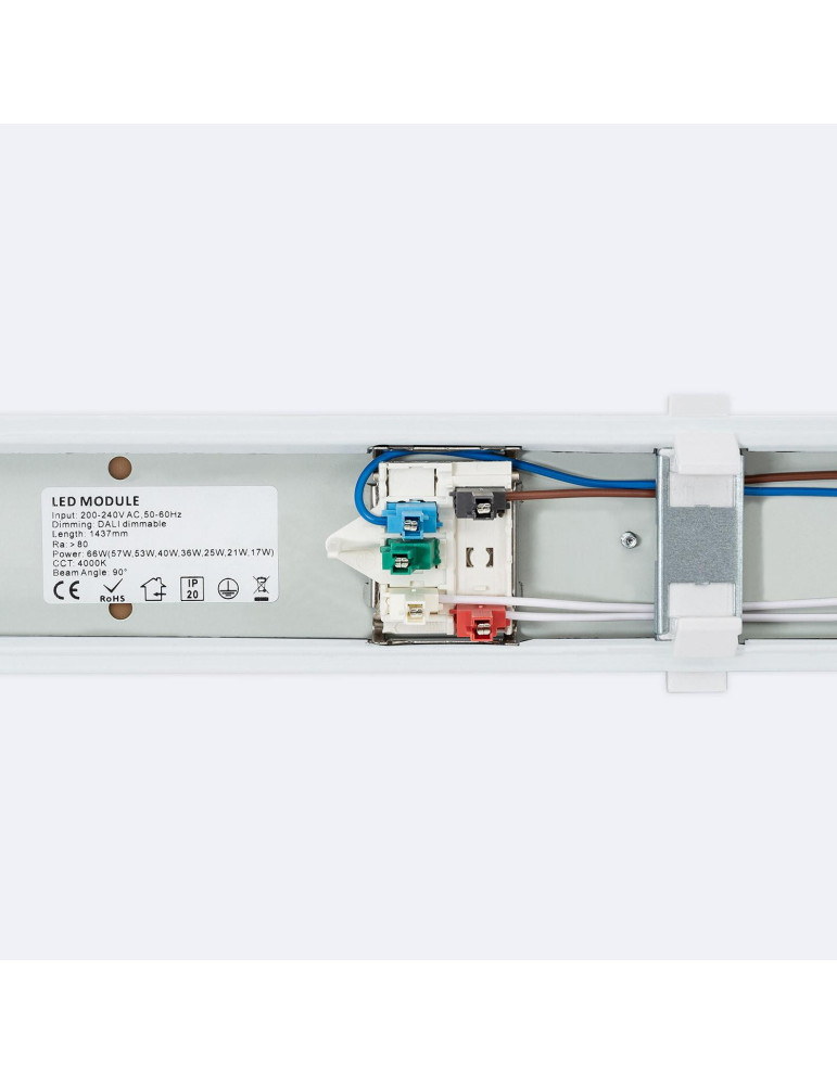 Barre Linéaire LED Trunking 150cm 17-66W TRIDONIC 180lm/W Dimmable DALI Easy Line LEDNIX