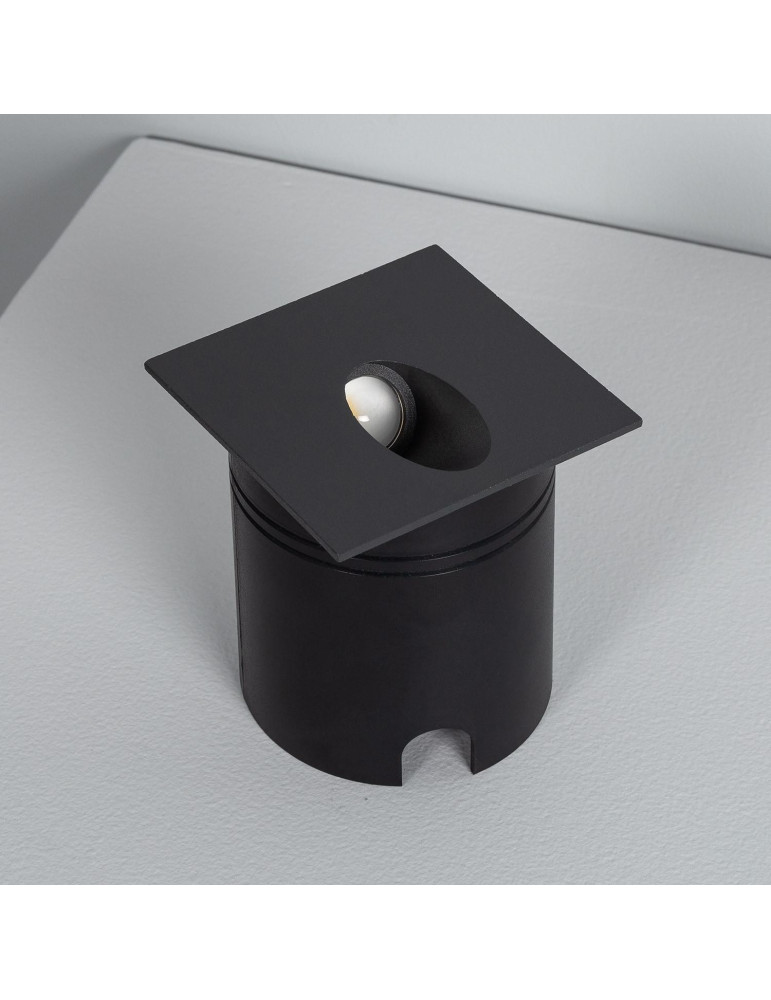 Balise Extérieure Murale LED Encastrable 3W Carrée Ellis Grise