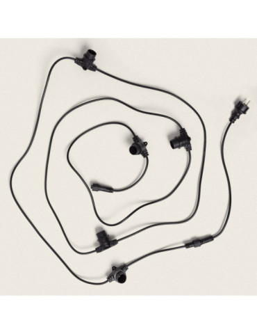 Guirlande LED Extérieure avec 5 Douilles B22 5m Noir IP44