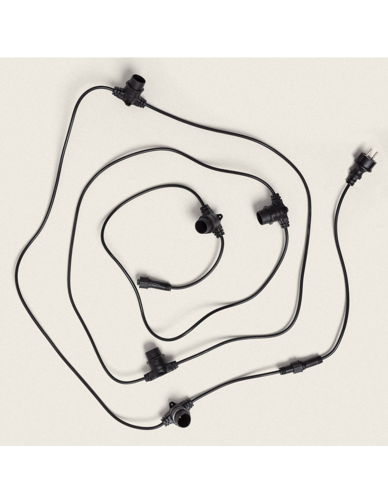 Guirlande LED Extérieure avec 5 Douilles B22 5m Noir IP44