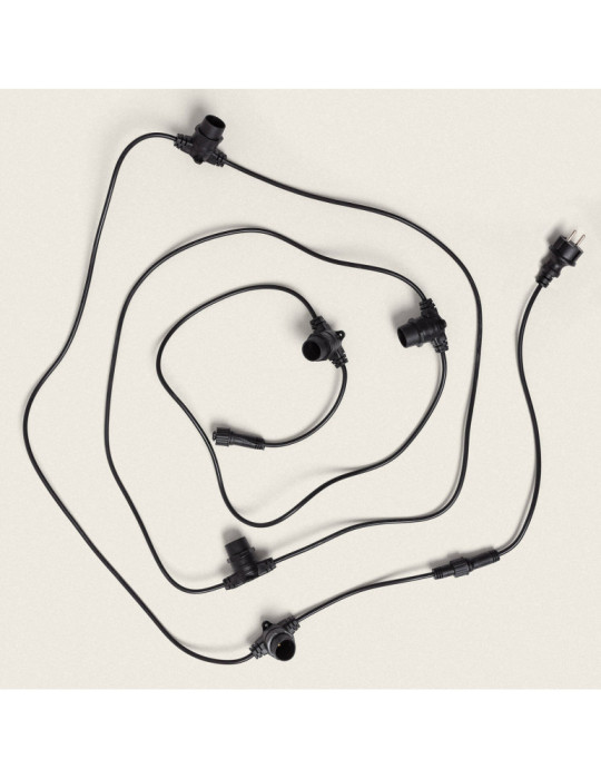 Guirlande LED Extérieure avec 5 Douilles B22 5m Noir IP44