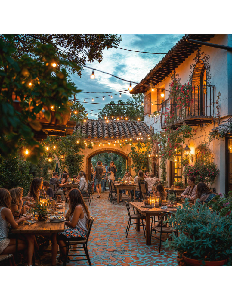 Guirlande LED Extérieure avec 5 Douilles B22 5m Noir IP44