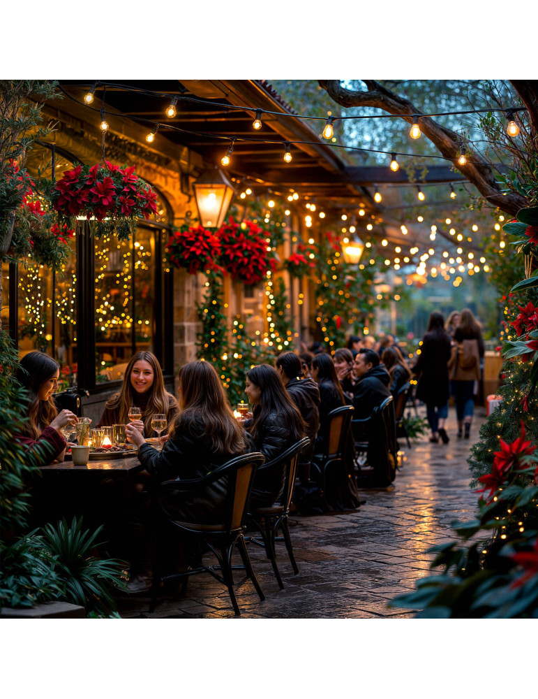 Guirlande LED Extérieure avec 5 Douilles B22 5m Noir IP44