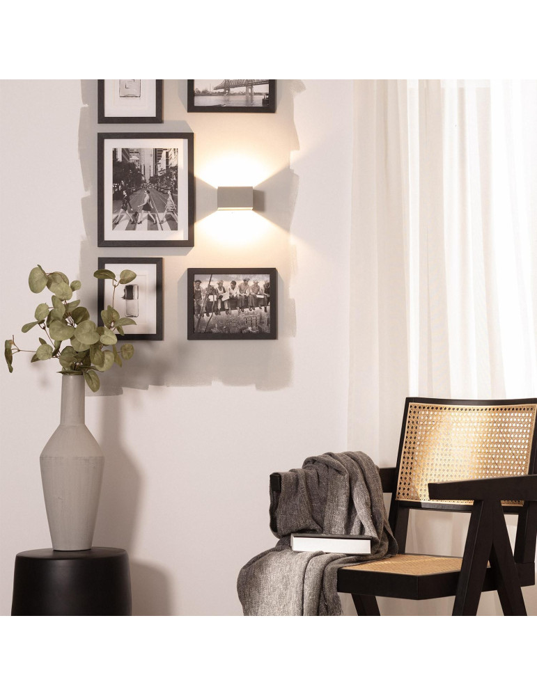 Applique Murale LED Aluminium Lico 6W Éclairage Double Face Grise Claire