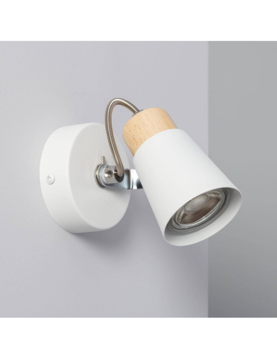 Lampe Murale Orientable Métal et Bois Mara 1 Spot