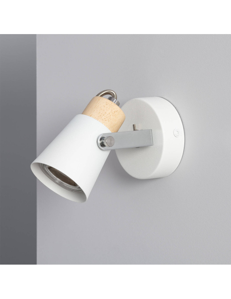 Lampe Murale Orientable Métal et Bois Mara 1 Spot