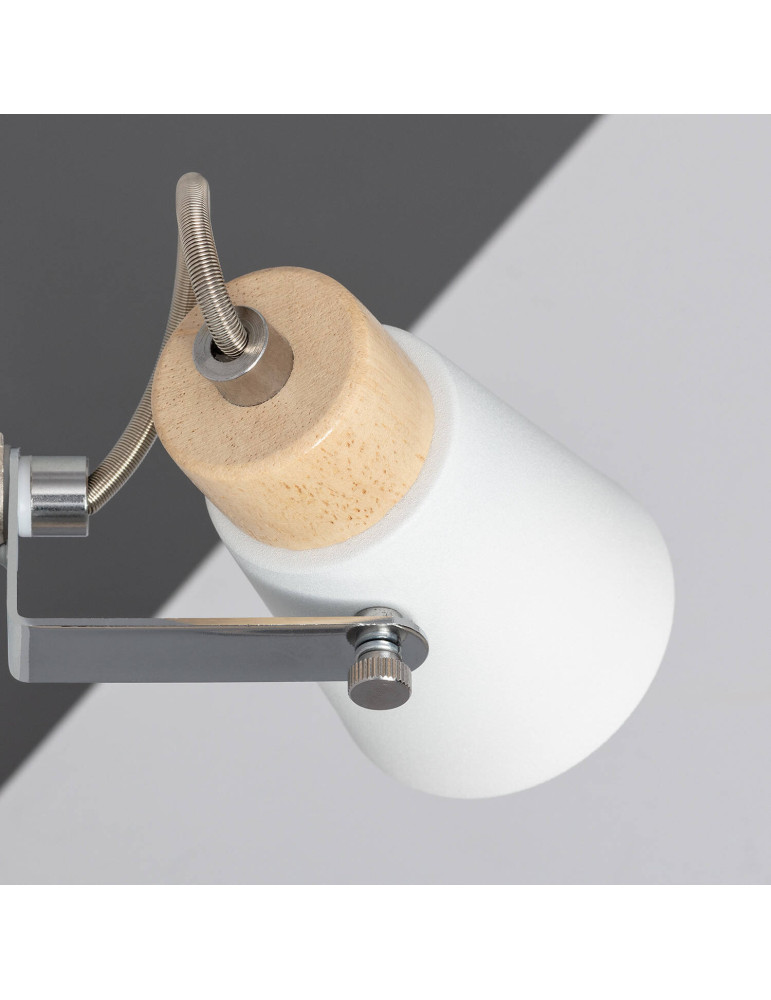 Lampe Murale Orientable Métal et Bois Mara 1 Spot