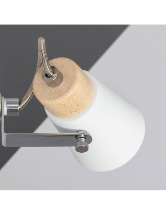 Lampe Murale Orientable Métal et Bois Mara 1 Spot