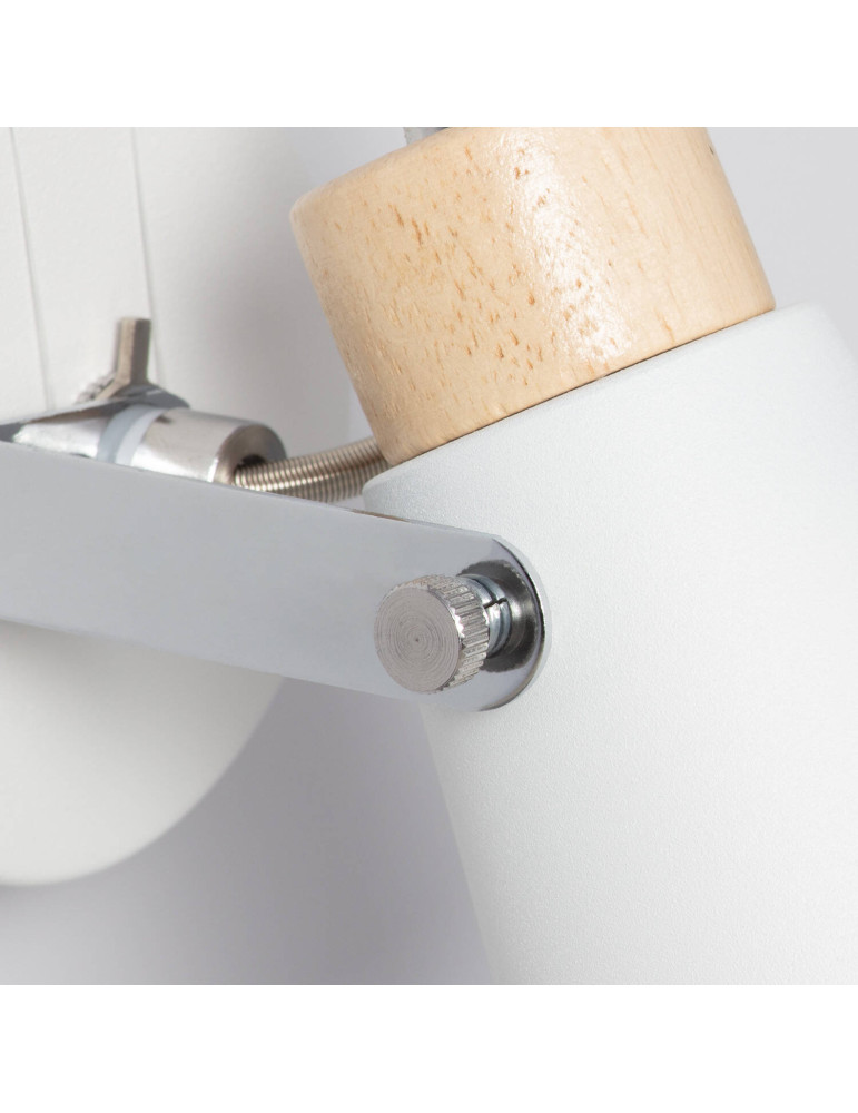 Lampe Murale Orientable Métal et Bois Mara 1 Spot