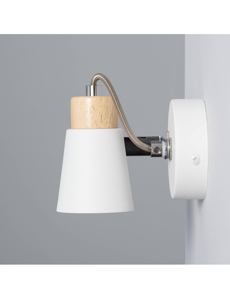 Lampe Murale Orientable Métal et Bois Mara 1 Spot