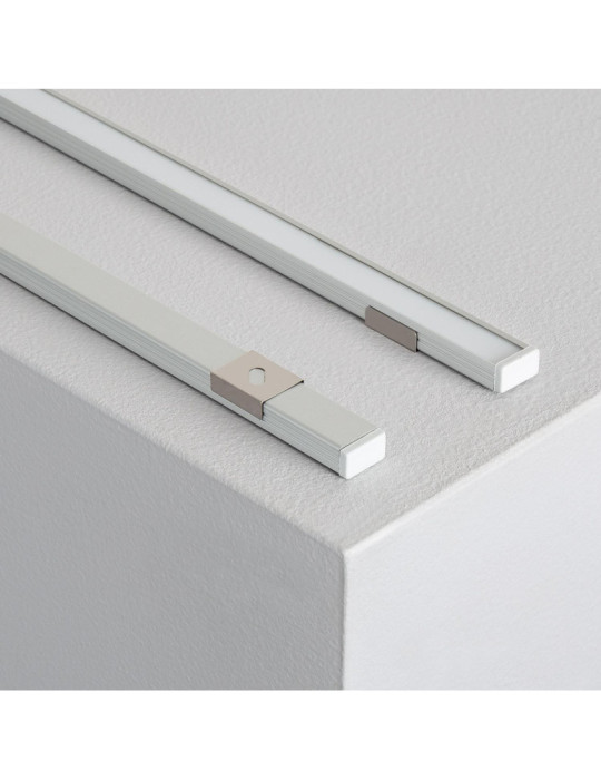 Profilé Aluminium en Saillie 1m avec Capot Translucide pour Rubans LED  jusqu'à 10mm