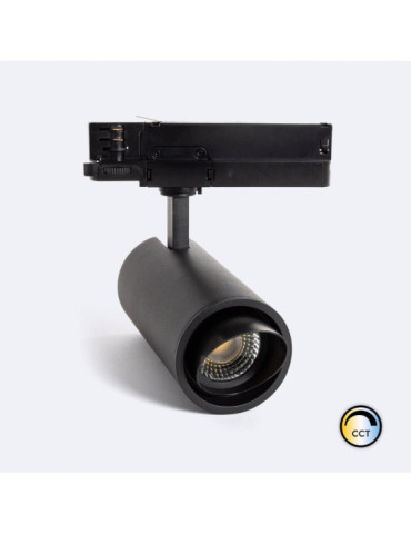 Spot LED Fasano Cylindre Biseau 30W CCT pour Rail Triphasé Dimmable Noir