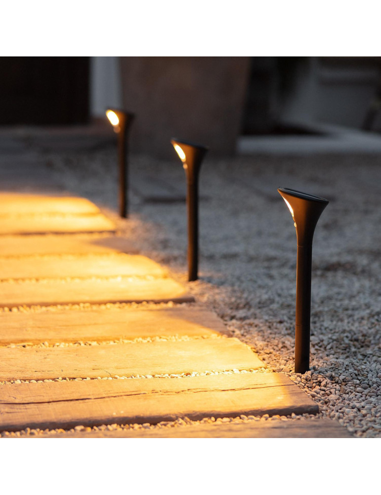Pack 2 Balises LED Solaire Extérieure sur Piquet 60cm avec Détecteur de Présence PIR