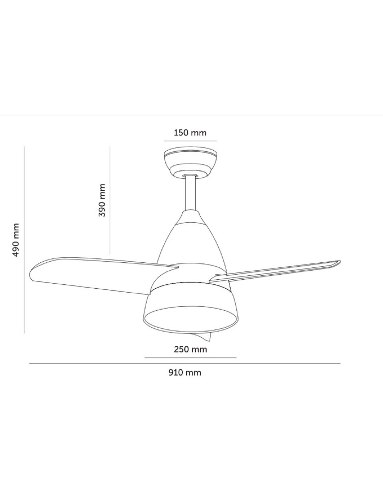 Ventilateur de Plafond Silencieux Industriel Blanc 91cm Moteur DC