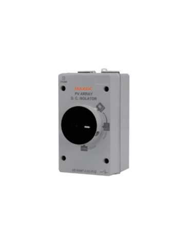 Sectionneur de Coupure en Charge Rotatif Montage en Coffret 4P 1200V DC 32A Installation Photovoltaïque IP66 MAXGE