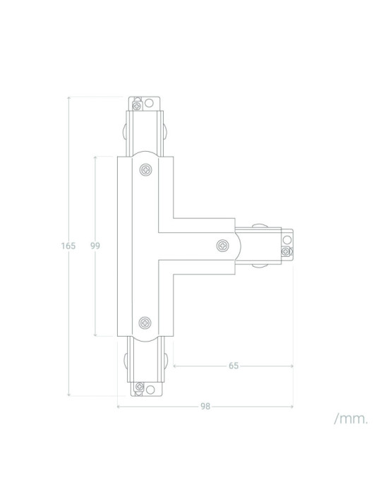 Connection Right Side Type T pour Rail Triphasé
