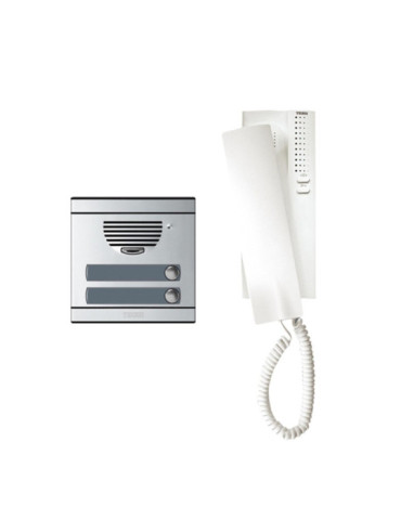 Kit Interphone 2 Logements 2 fils avec Panneau et Téléphones Serie 7 TEGUI 375012