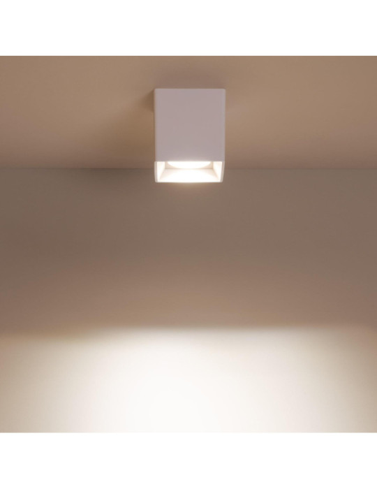 Plafonnier Space Carré Blanc avec Ampoule GU10
