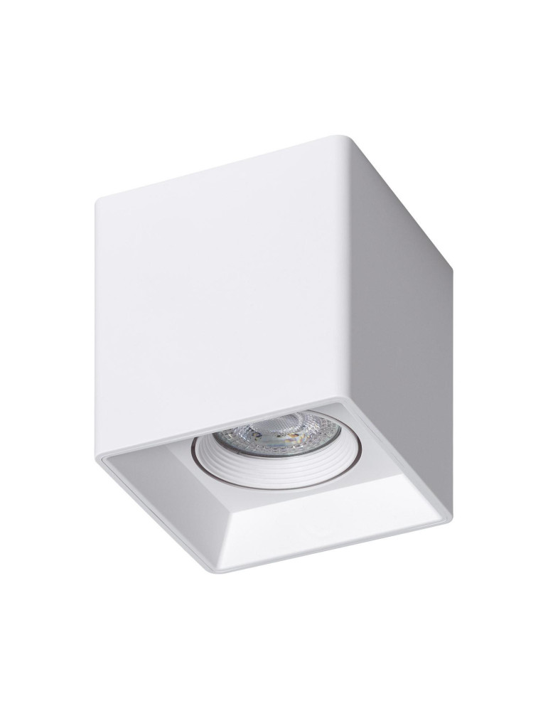 Plafonnier Space Carré Blanc avec Ampoule GU10