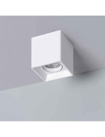 Plafonnier Space Carré Blanc avec Ampoule GU10