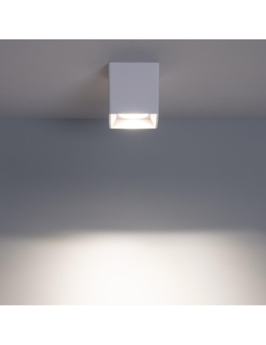 Plafonnier Space Carré Blanc avec Ampoule GU10