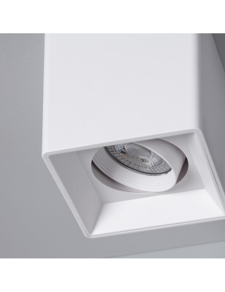 Plafonnier Space Carré Blanc avec Ampoule GU10
