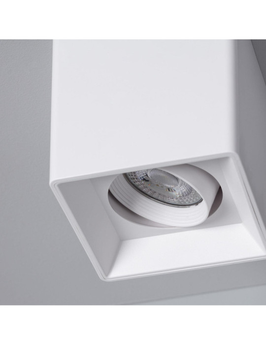 Plafonnier Space Carré Blanc avec Ampoule GU10