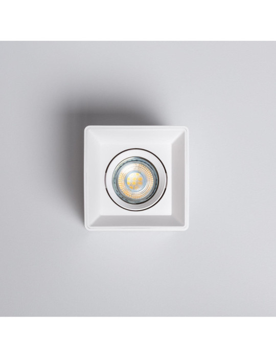 Plafonnier Space Carré Blanc avec Ampoule GU10